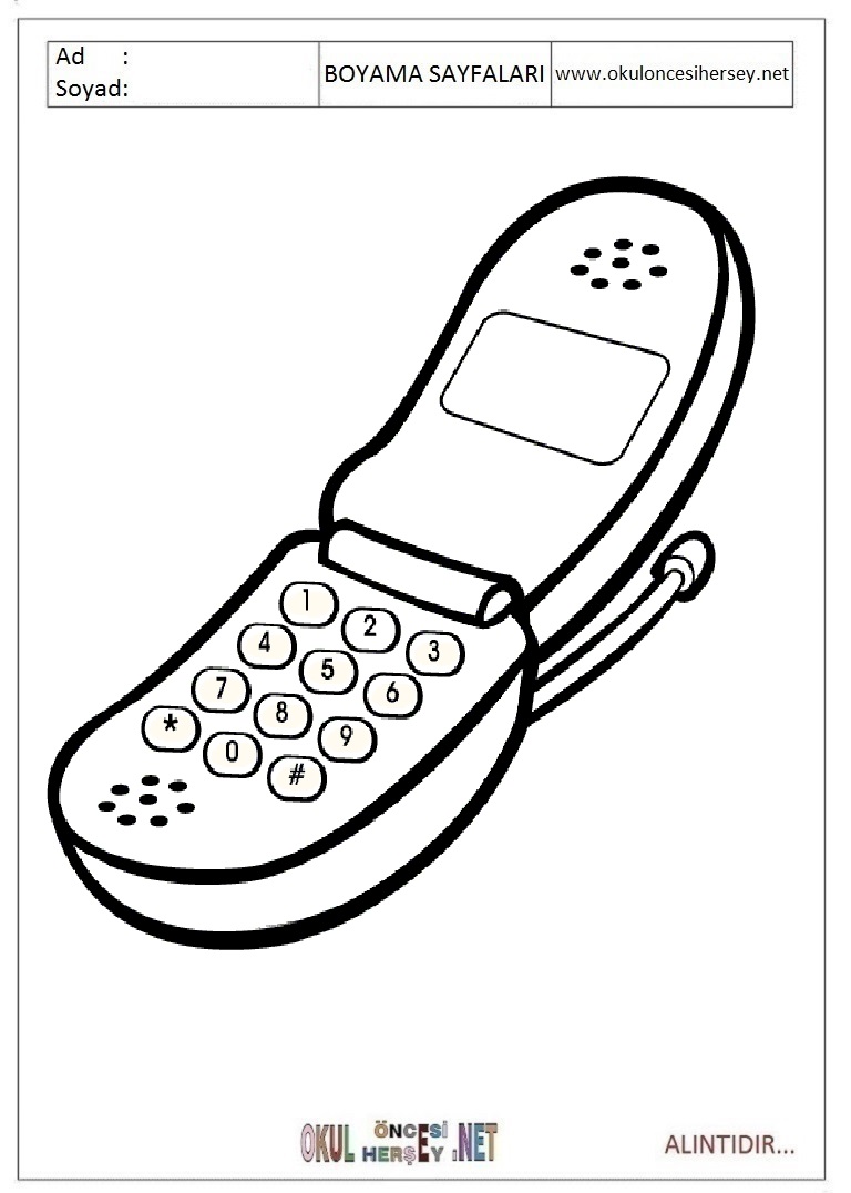 Çocuklar İçin Cep-Telefonu Boyama Sayfaları 
